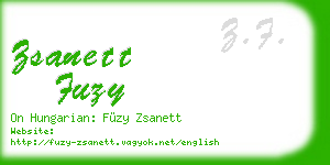 zsanett fuzy business card