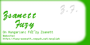 zsanett fuzy business card